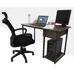 Computer Study Table in Lahore With Drawer & PC CPU Shelf  Dark Brown