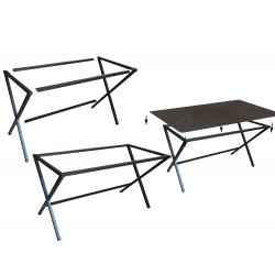 Portable Computer Study Office Table with Foot Rest Dark Brown (HD-OT-044)