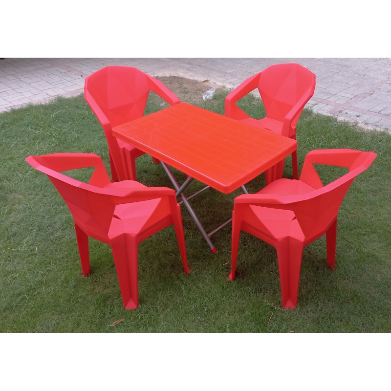 set of table and chairs Plastic stacking outdoor lawn for sale online n Lahore