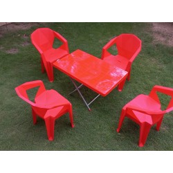 set of table and chairs Plastic stacking outdoor lawn for sale online n Lahore