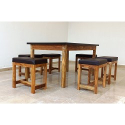6 chair dining table price in Lahore stool chairs six persons simple wooden table and chairs set.
