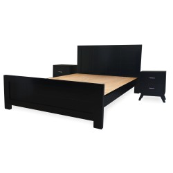 king size double bed with side table super king size bed  Black king size bed set