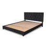 poshish bed black design tufted and uplstered with jute fabric for sale in Lahore
