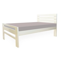 Pure wooden solid bed white color deco paint for sale in Lahore latest design simple style
