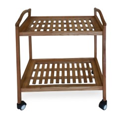 Tea trolly serving trolly food cart serving cart with casters wheels pure wooden for sale in Lahore
