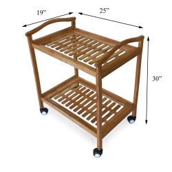Tea trolly serving trolly food cart serving cart with casters wheels pure wooden for sale in Lahore