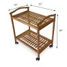 Tea trolly serving trolly food cart serving cart with casters wheels pure wooden for sale in Lahore