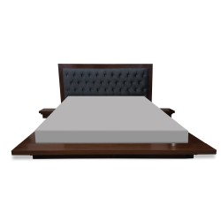 King-size low-profile double bed in pure wood for sale in Lahore—latest designs and pricing available.