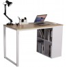 computer table with storage bookshelves white color metal frame mdf top design with price  lahore pakistan