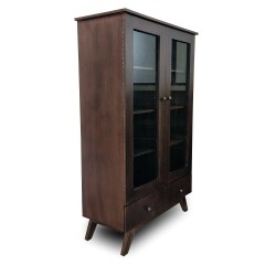 dark brown bookrack cabinet with shelves and 2 drawers is available for sale in Lahore at the best price