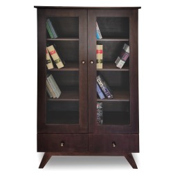 dark brown bookrack cabinet with shelves and 2 drawers is available for sale in Lahore at the best price