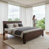 Rapita Pure Solid Wood King Size Double Bed (HD-BD-076-CBR)
