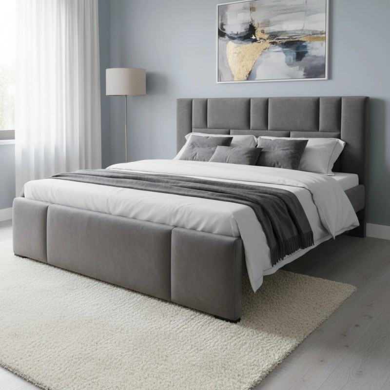 Luxury King Size Upholstered Bed (HD-BD-074)