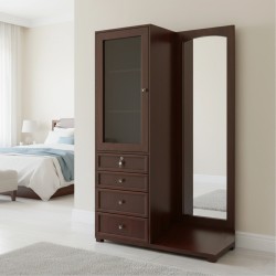 Dressing Table with 4 Drawers Standing Mirror (HD-VNT-012)