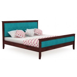 Pure solid wood bed with cushioned head and foot in lahore pakistan